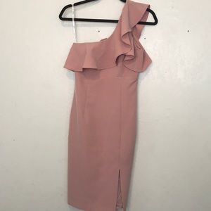 Nordstrom- Pink One Shoulder Ruffle Cocktail Dress